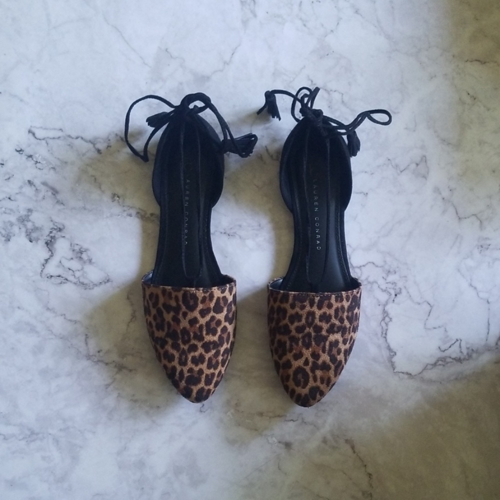 [LC Lauren Conrad] Glimmer D'orsay Lace Up Flats - Picture 4 of 8